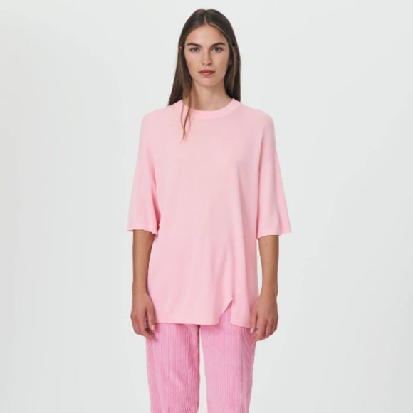 Rowie the Label Marta Knit Tee Blush Pink - 100% Tencel Zero Waste Knit - Picture 4 of 5